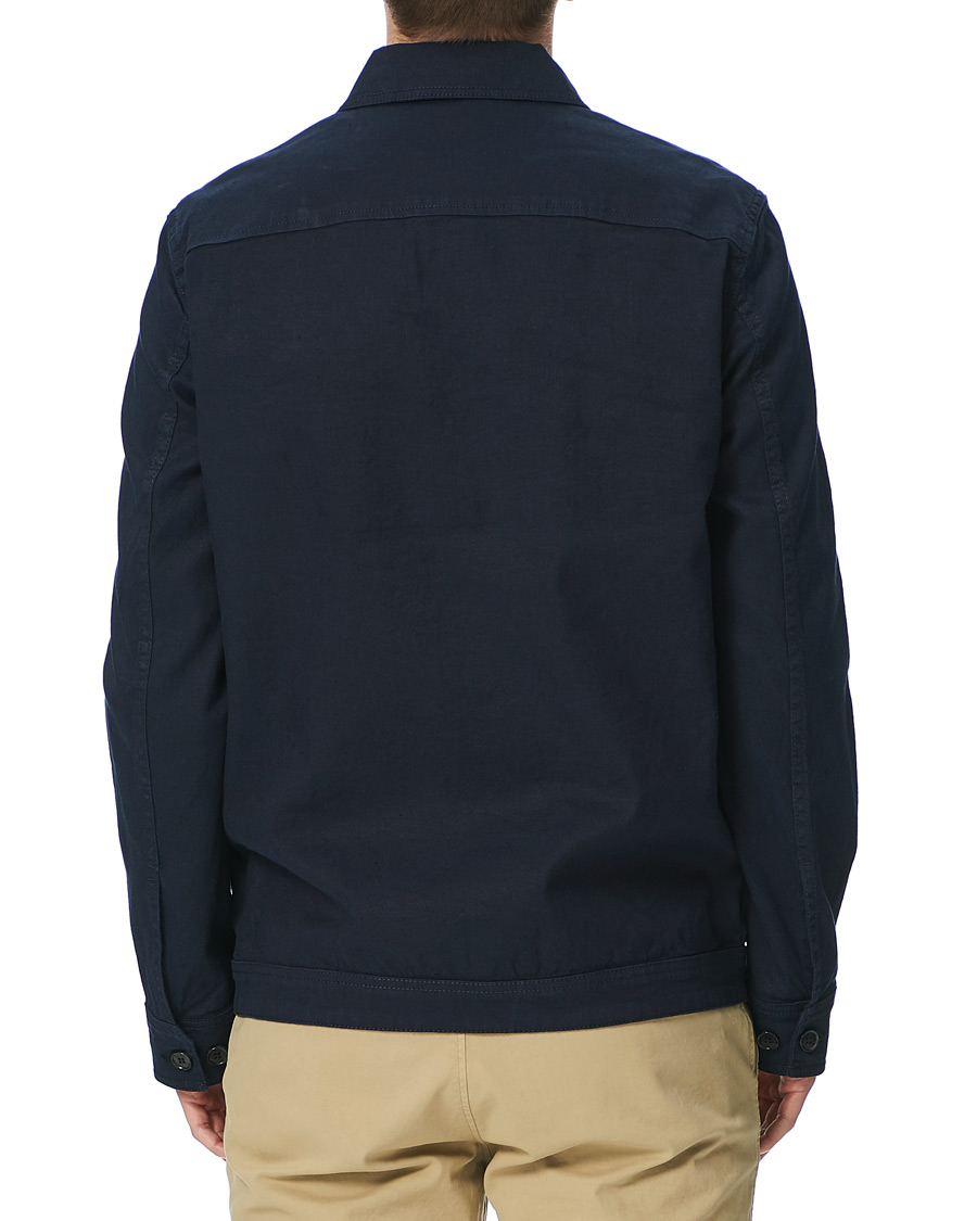 Homme | Chemises | J.Lindeberg | Eric Linen/Cotton Overshirt Navy