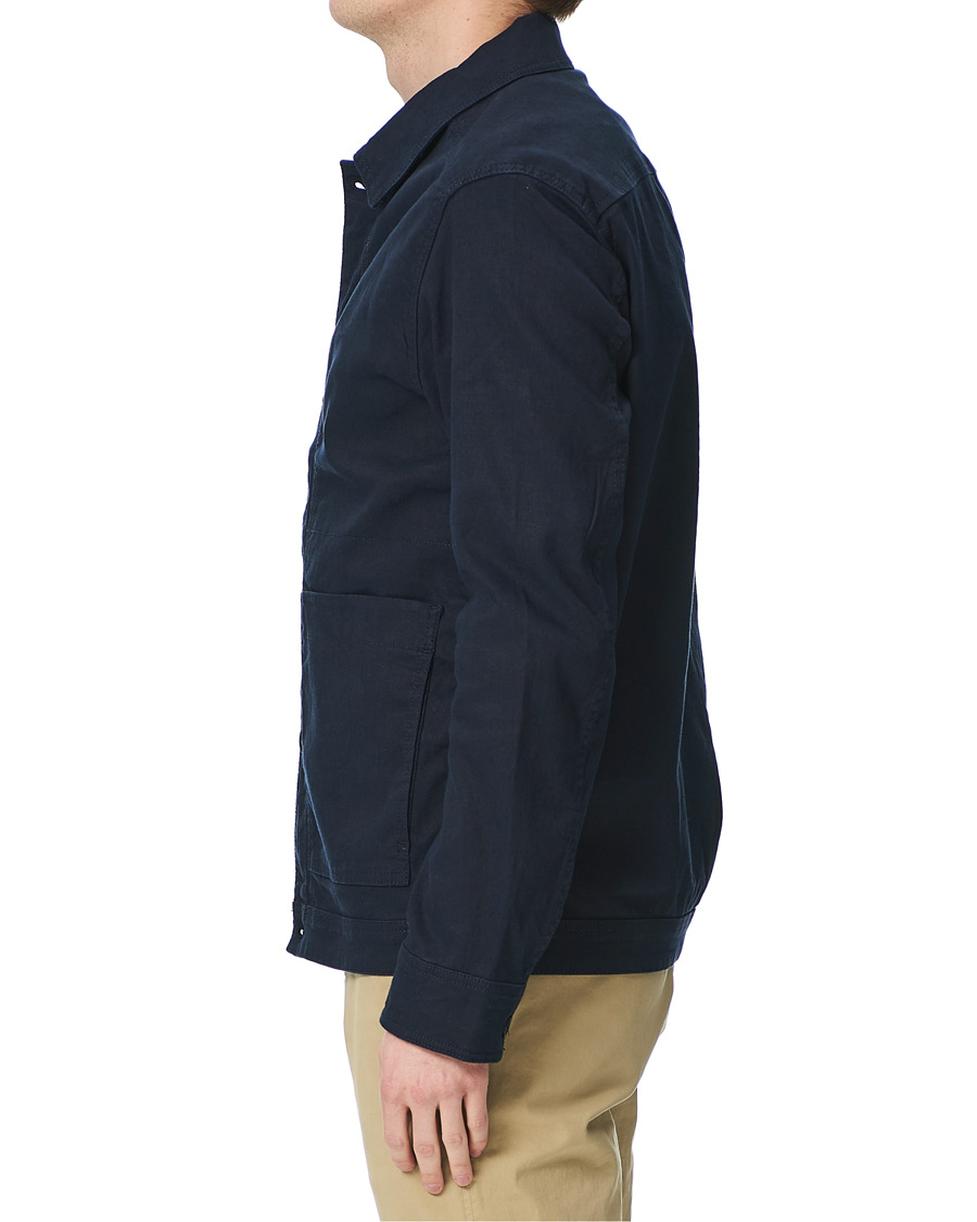 Homme | Chemises | J.Lindeberg | Eric Linen/Cotton Overshirt Navy