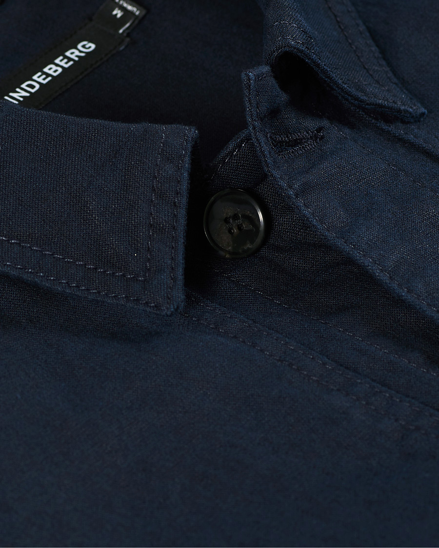Homme | Chemises | J.Lindeberg | Eric Linen/Cotton Overshirt Navy