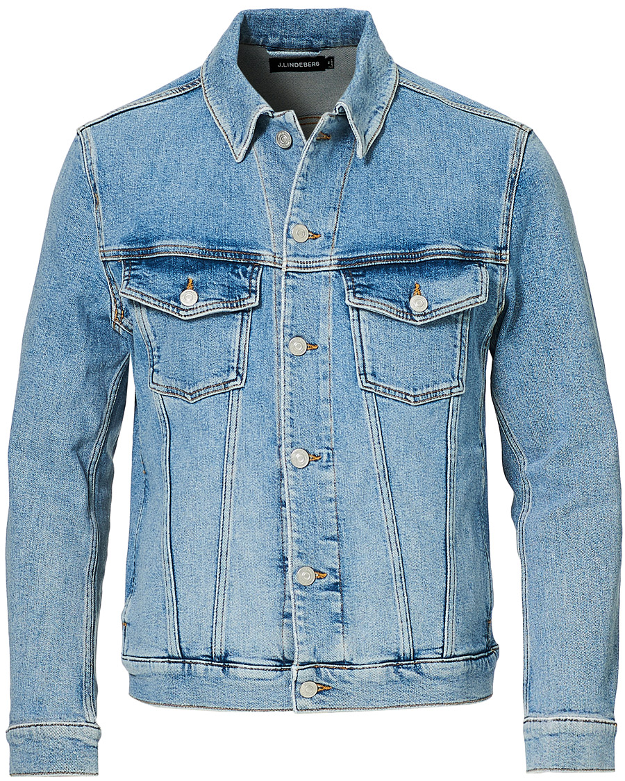 Heren | Jassen | J.Lindeberg | Ran Sky Wash Stretch Denim Jacket Light Blue