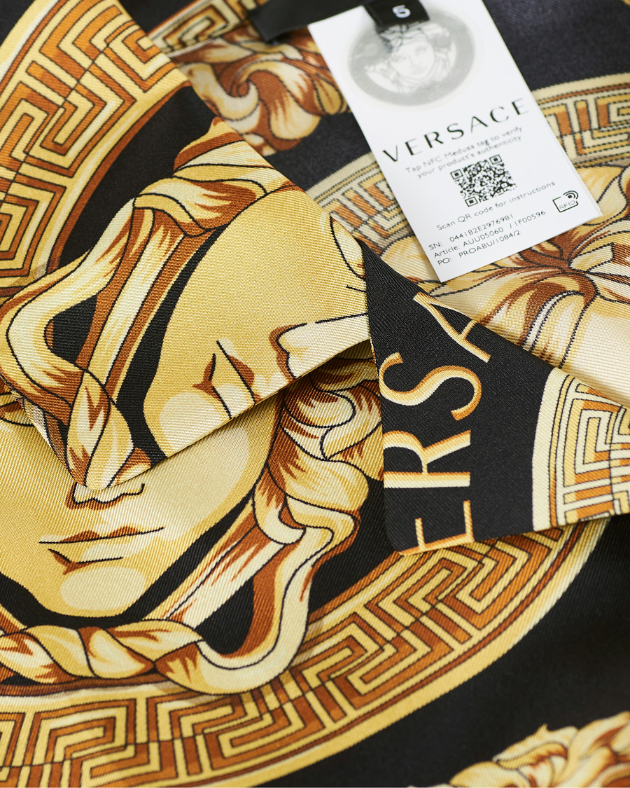 Heren | Overhemden | Versace | Medusa Silk Shirt Black/Gold