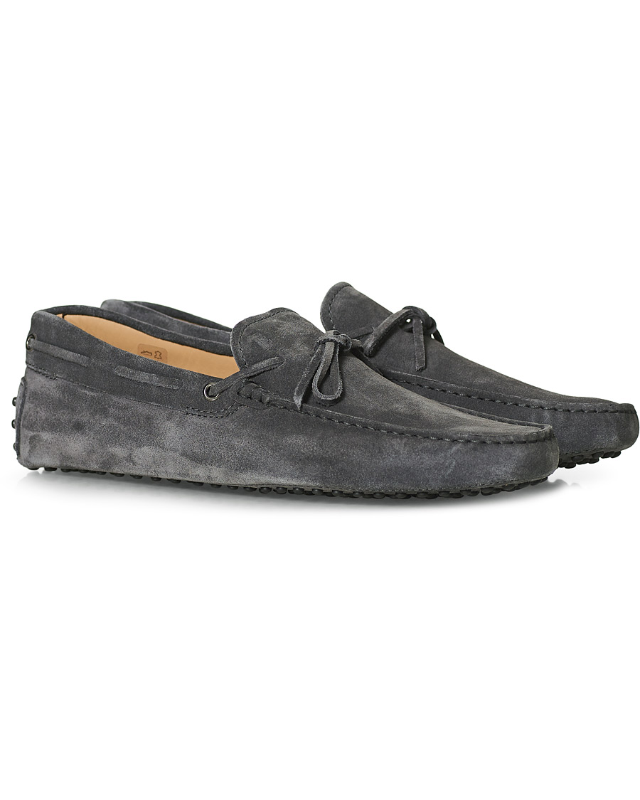 Homme | Tod's Laccetto Gommino Carshoe Grey Suede | Tod's | Laccetto Gommino Carshoe Grey Suede