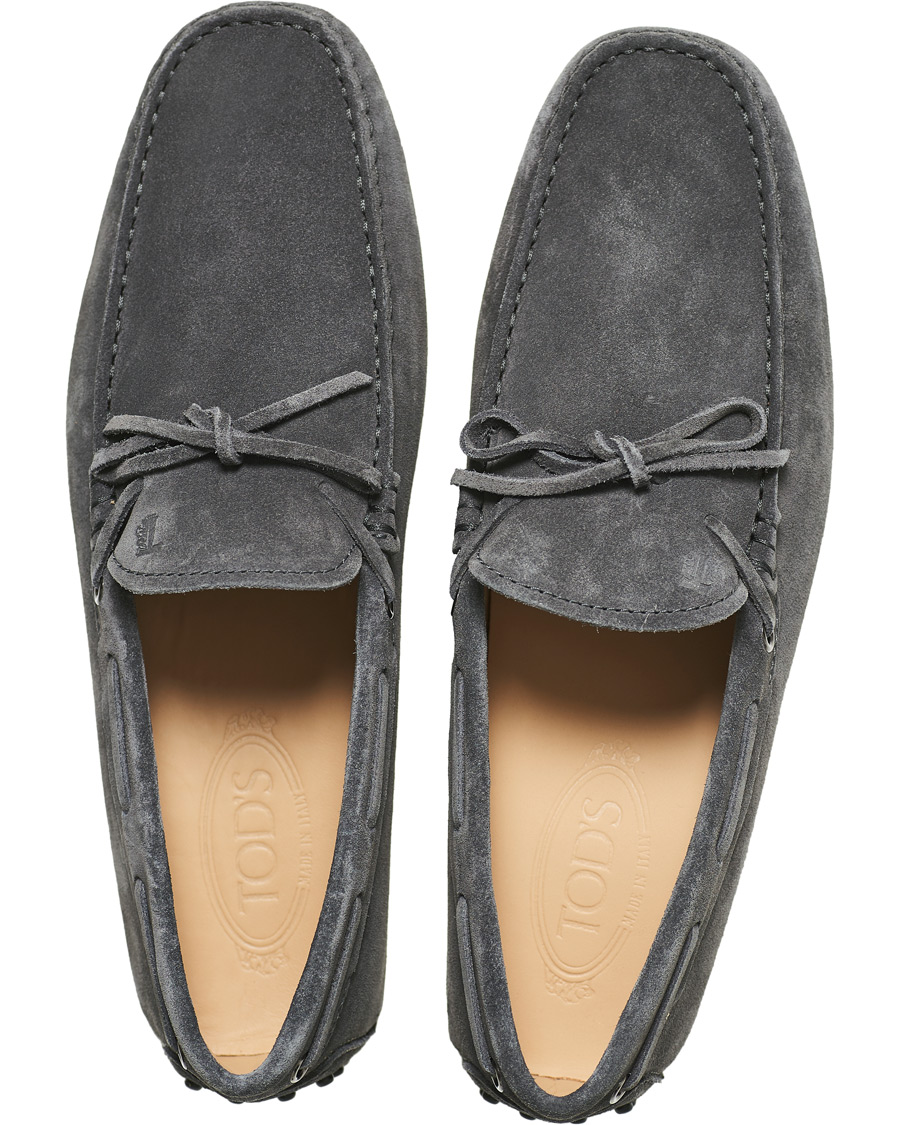 Homme | Tod's Laccetto Gommino Carshoe Grey Suede | Tod's | Laccetto Gommino Carshoe Grey Suede