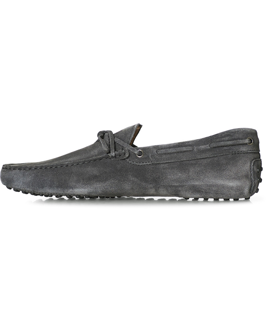 Homme | Tod's Laccetto Gommino Carshoe Grey Suede | Tod's | Laccetto Gommino Carshoe Grey Suede