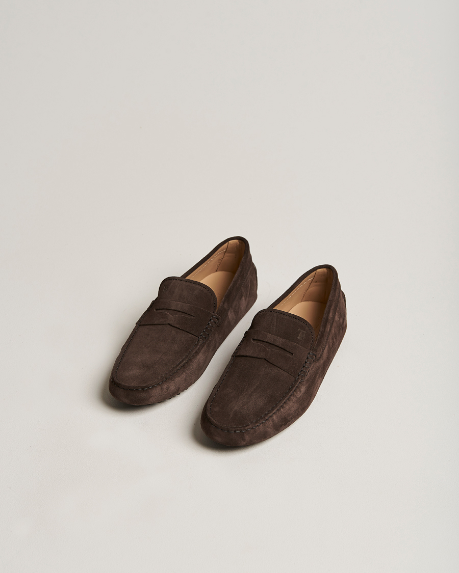 Homme | Tod's Gommino Carshoe Dark Brown Suede | Tod's | Gommino Carshoe Dark Brown Suede