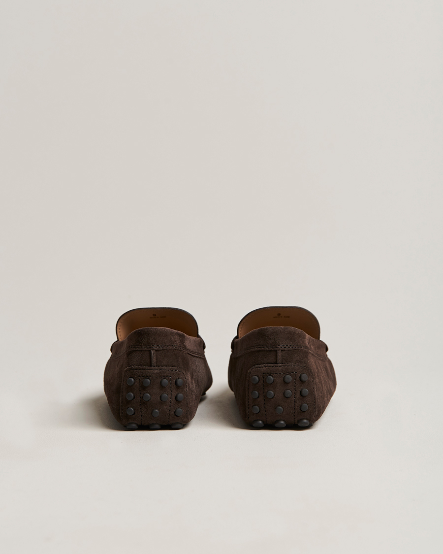 Heren | Tod's Gommino Carshoe Dark Brown Suede | Tod's | Gommino Carshoe Dark Brown Suede