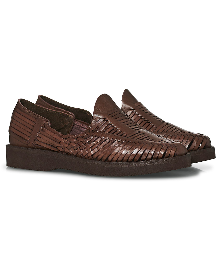 Homme | Yuketen Alejandro Woven Slipper Dark Brown Calf | Yuketen | Alejandro Woven Slipper Dark Brown Calf