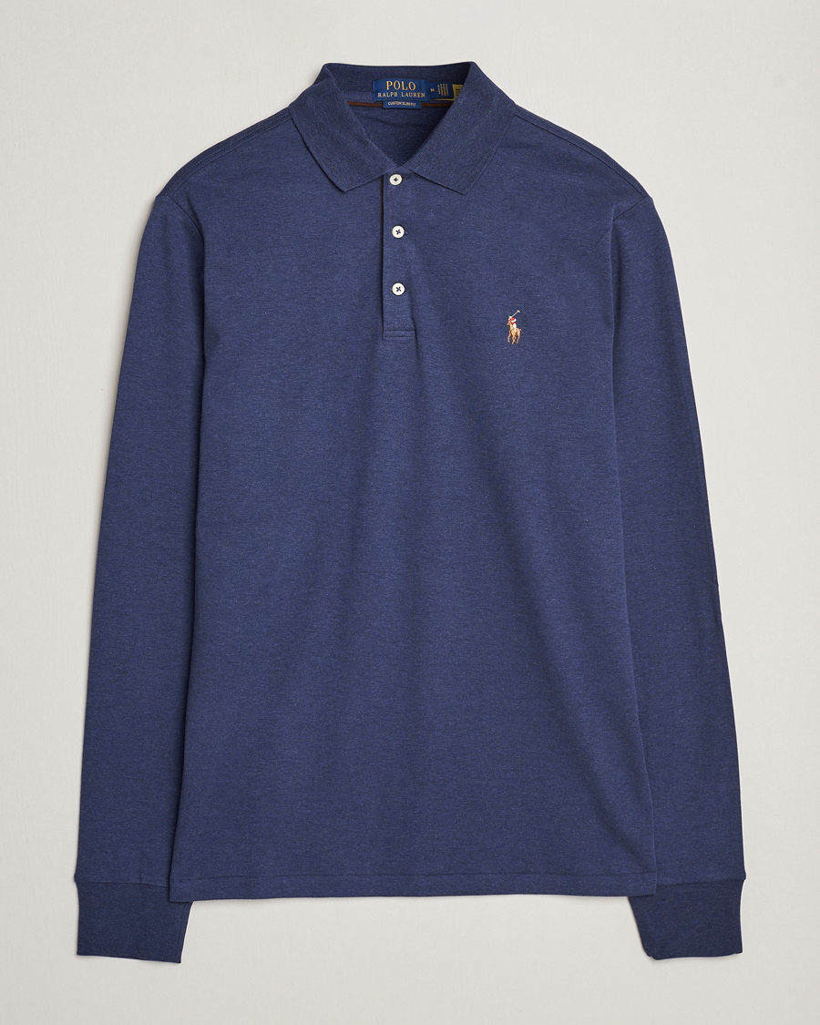 Homme | Pulls Et Tricots | Polo Ralph Lauren | Luxury Pima Cotton Long Sleeve Polo Navy Heather