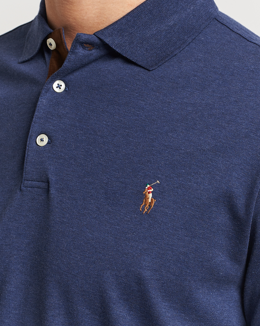 Homme | Pulls Et Tricots | Polo Ralph Lauren | Luxury Pima Cotton Long Sleeve Polo Navy Heather