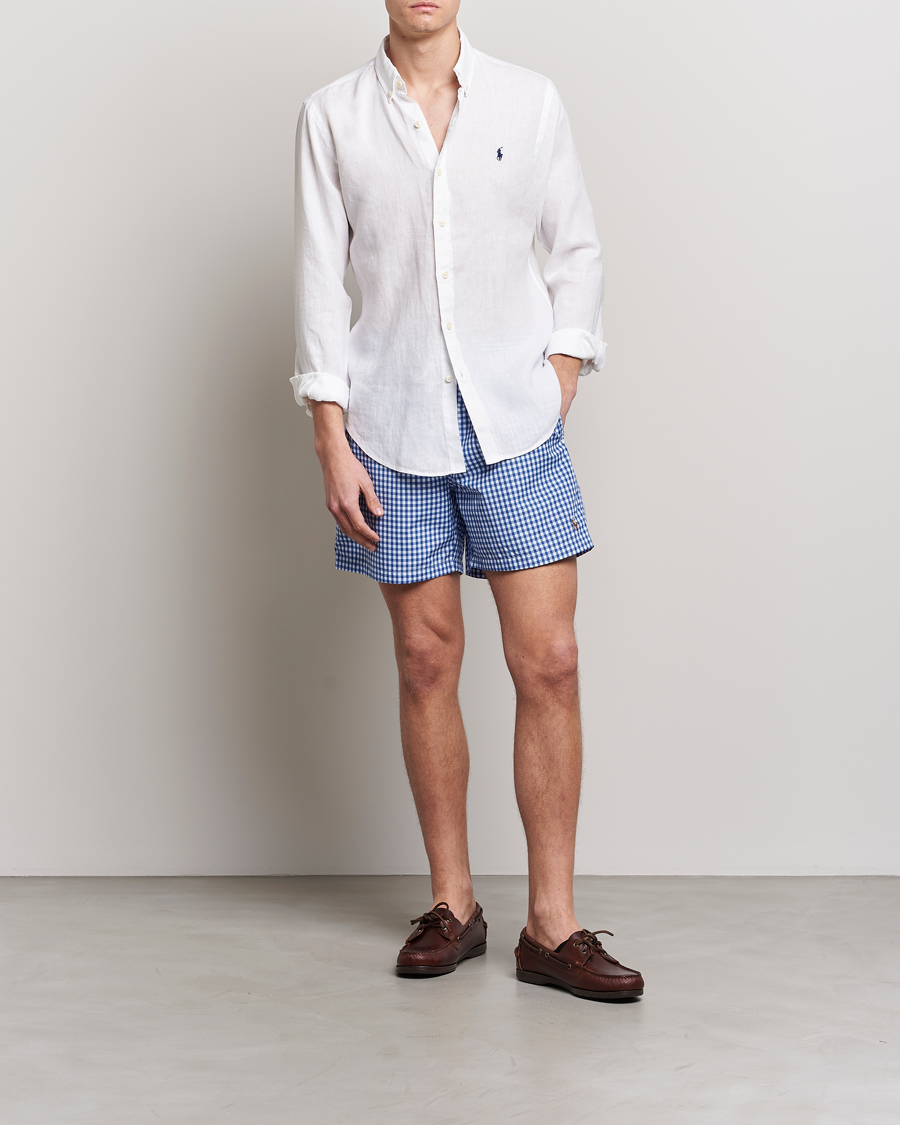 Homme | Chemises | Polo Ralph Lauren | Slim Fit Linen Button Down Shirt White