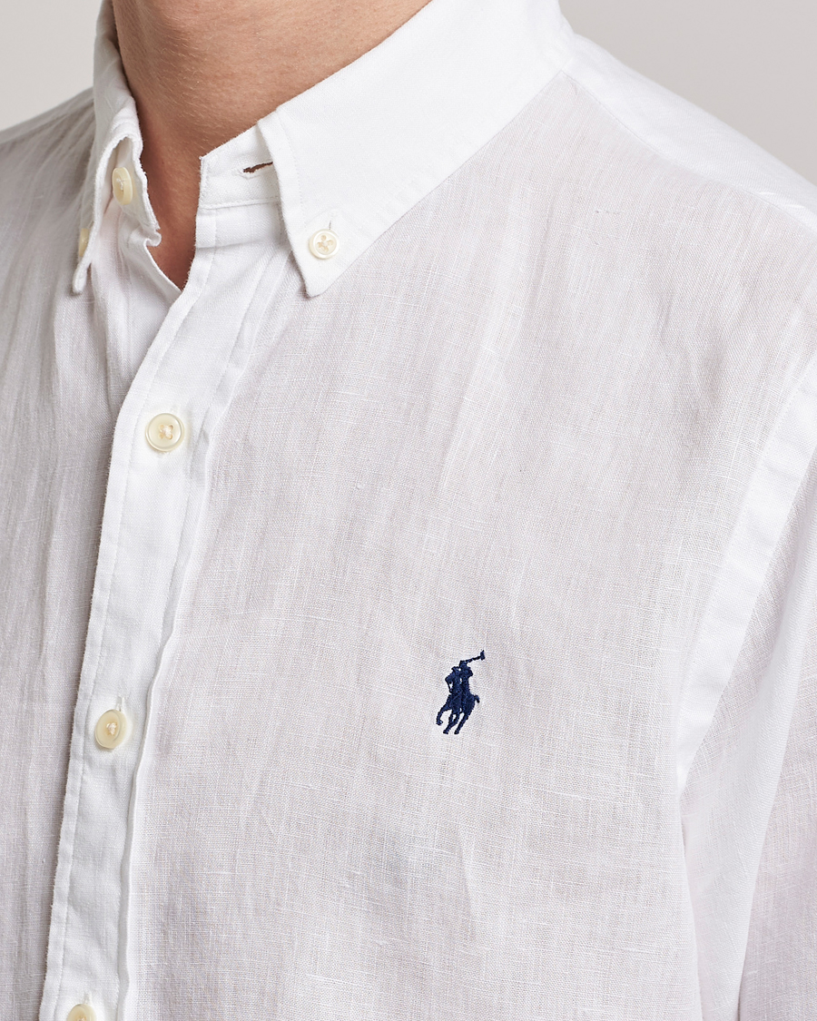 Homme | Chemises | Polo Ralph Lauren | Slim Fit Linen Button Down Shirt White