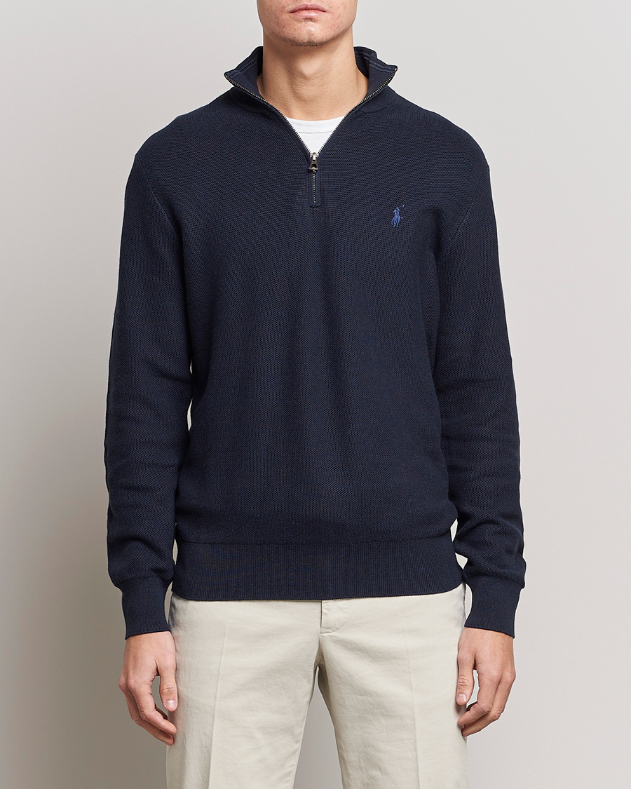 Homme | Pulls Et Tricots | Polo Ralph Lauren | Textured Half-Zip Navy Heather