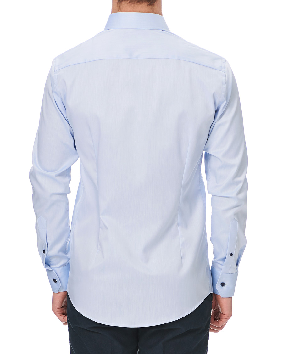 Homme | Chemises | Eton | Slim Fit Twill Contrast Piping Shirt Light Blue