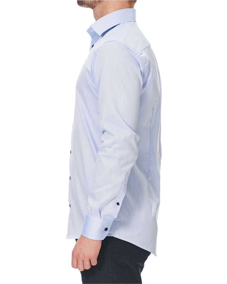 Homme | Chemises | Eton | Slim Fit Twill Contrast Piping Shirt Light Blue