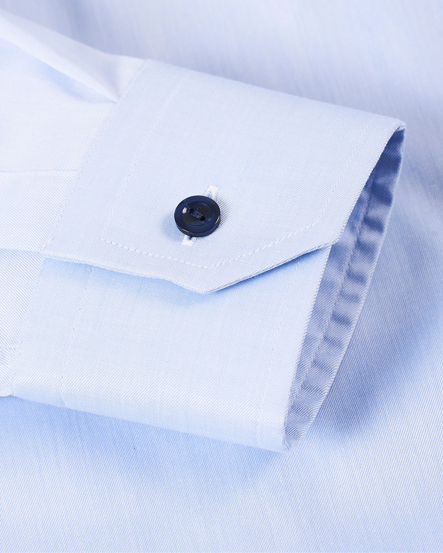 Homme | Chemises | Eton | Slim Fit Twill Contrast Piping Shirt Light Blue