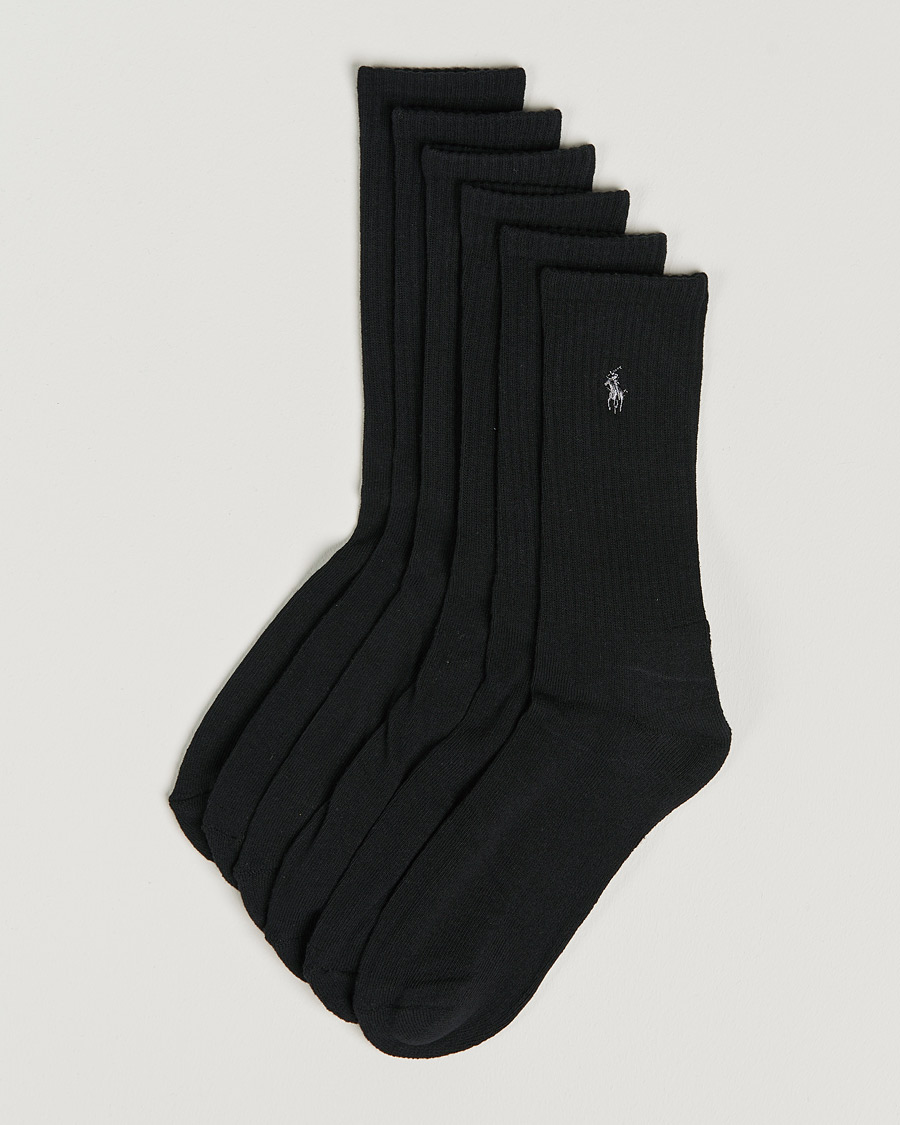 Heren | Ondergoed | Polo Ralph Lauren | Polo Ralph Lauren6-Pack Cotton Crew SocksBlack