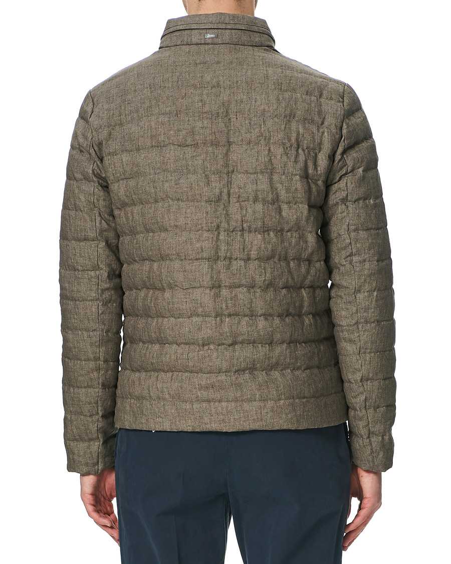 Homme | Manteaux Et Vestes | Herno | Quilted Linen Down Jacket Brown