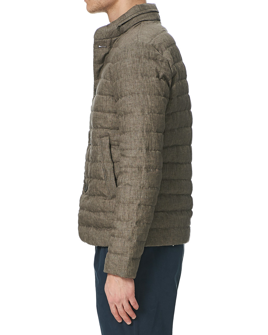 Homme | Manteaux Et Vestes | Herno | Quilted Linen Down Jacket Brown