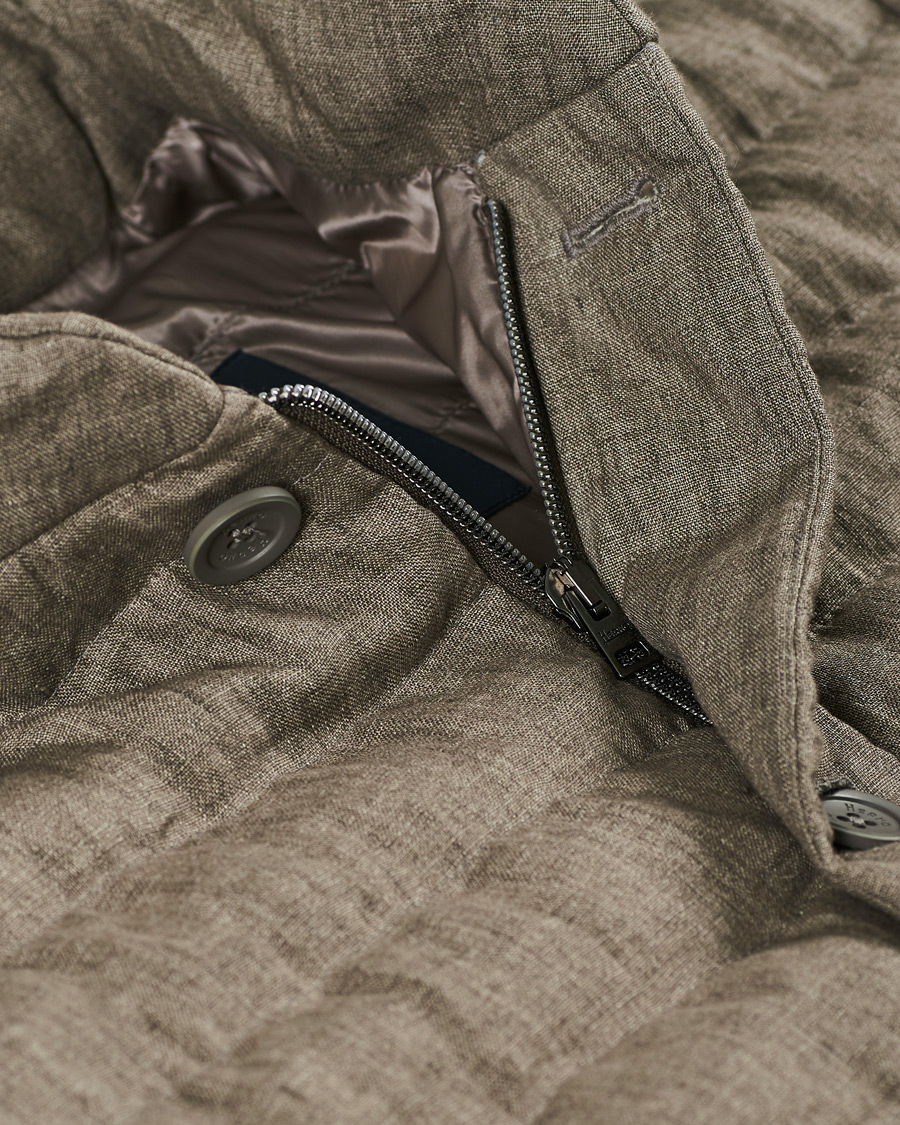 Homme | Manteaux Et Vestes | Herno | Quilted Linen Down Jacket Brown
