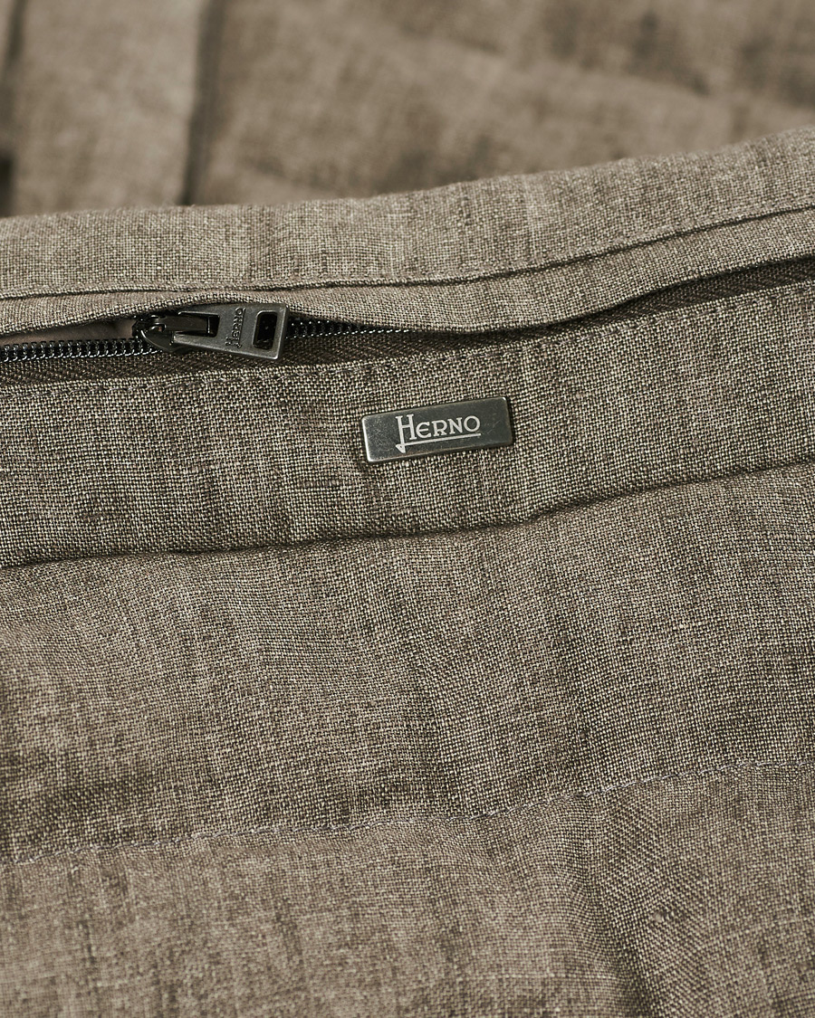 Homme | Manteaux Et Vestes | Herno | Quilted Linen Down Jacket Brown