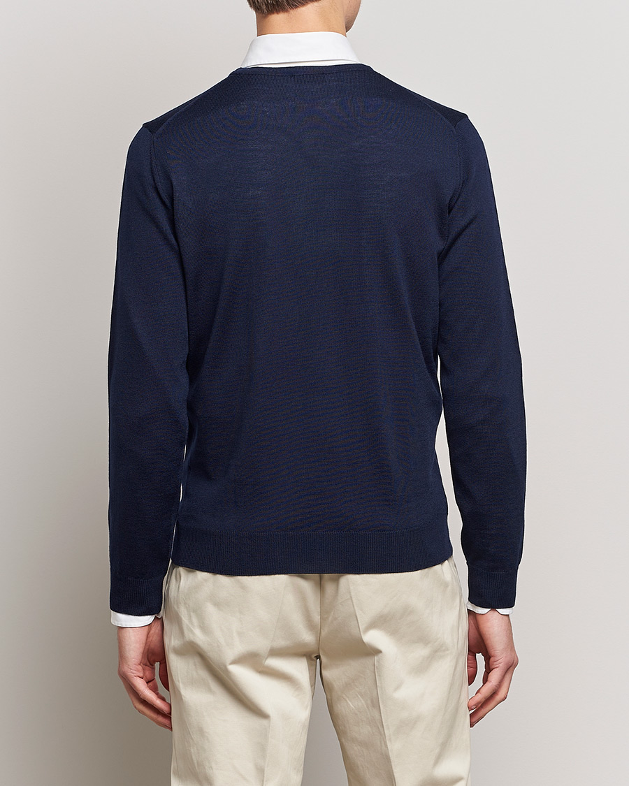 Heren | Truien | Stenströms | Merino Crew Neck Navy