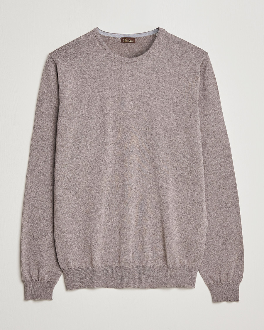 Heren | Truien | Stenströms | Merino Crew Neck Mud Brown
