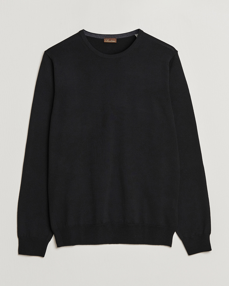 Heren | Truien | Stenströms | Merino Crew Neck Black