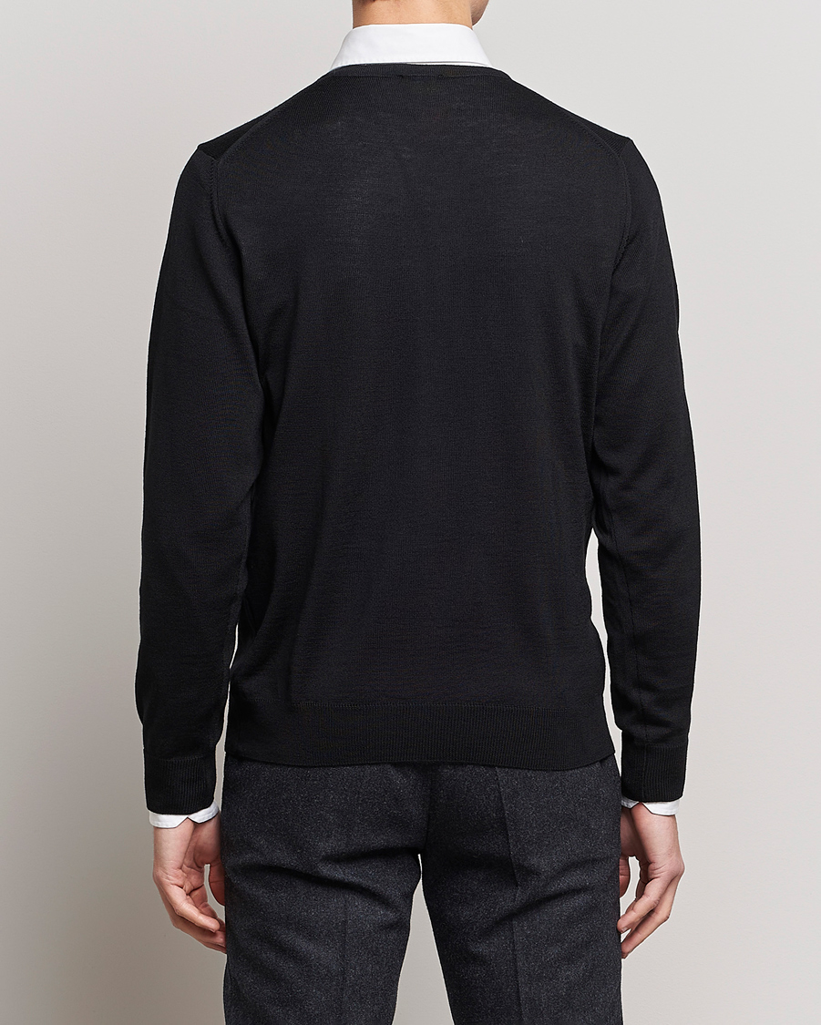 Heren | Truien | Stenströms | Merino Crew Neck Black