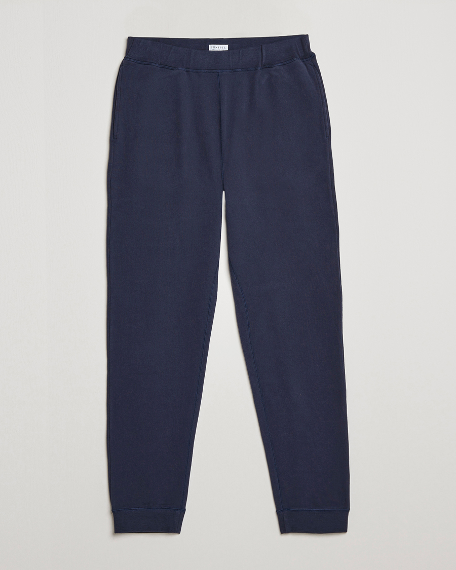 Heren | Broeken | Sunspel | Cotton Loopback Track Pants Navy