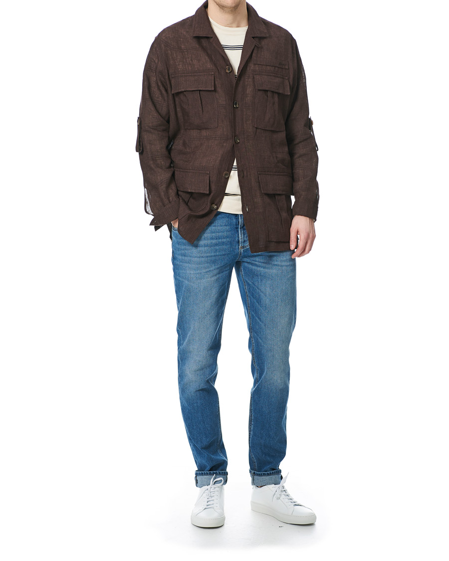 Homme | Chemises | Brioni | Linen Sahariana Brown