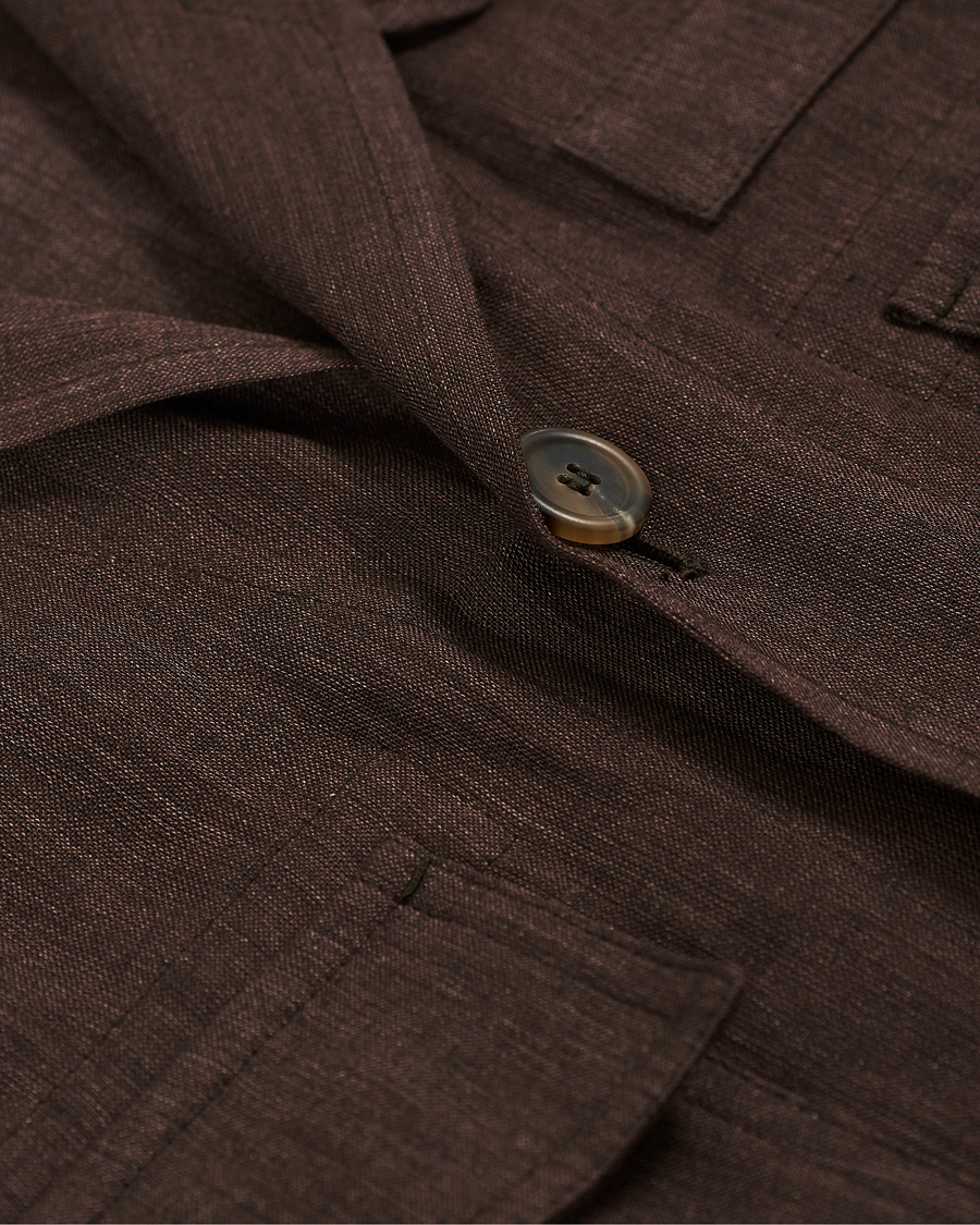 Homme | Chemises | Brioni | Linen Sahariana Brown