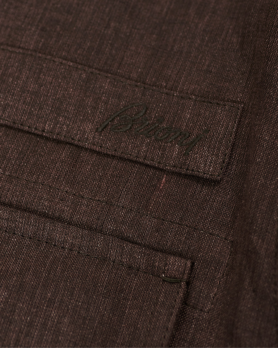 Homme | Chemises | Brioni | Linen Sahariana Brown