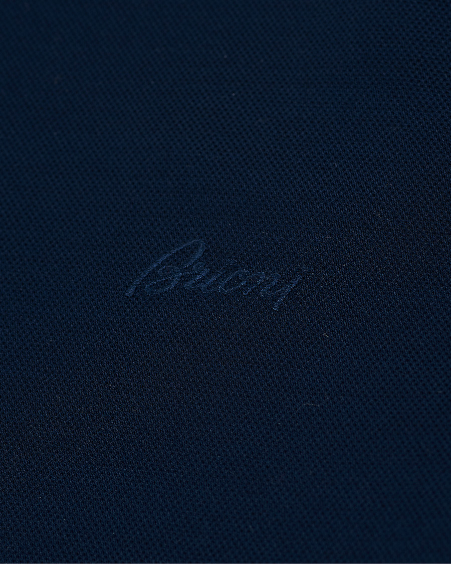 Homme | Polos | Brioni | Contrast Placket Polo Piquet Navy