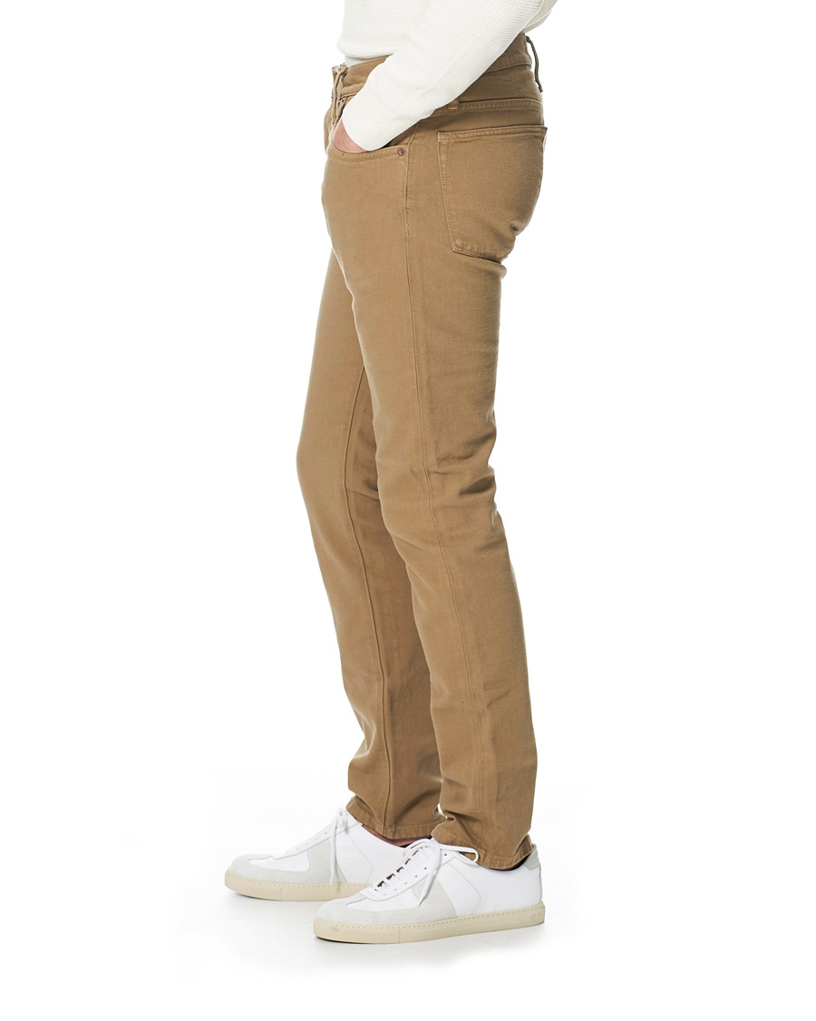 Heren | Jeans | C.O.F. Studio | M7 Tapered Organic Cotton Stretch Jeans Khaki Beige