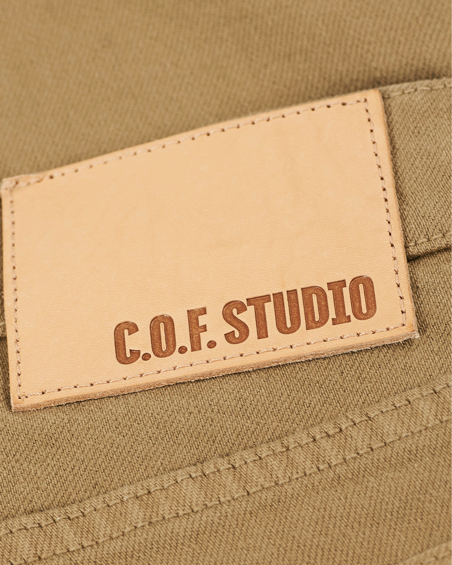 Heren | Jeans | C.O.F. Studio | M7 Tapered Organic Cotton Stretch Jeans Khaki Beige