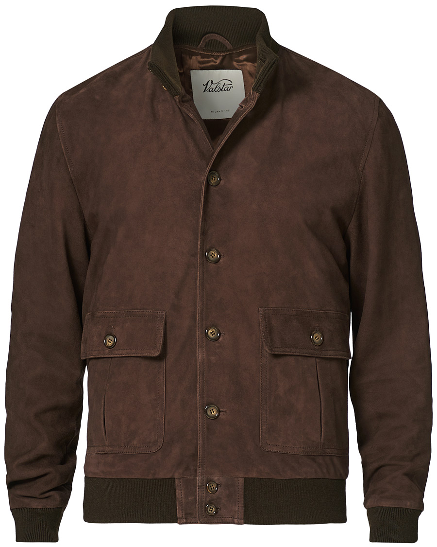 Homme | Manteaux Et Vestes | Valstar | Valstarino Suede Jacket Dark Brown