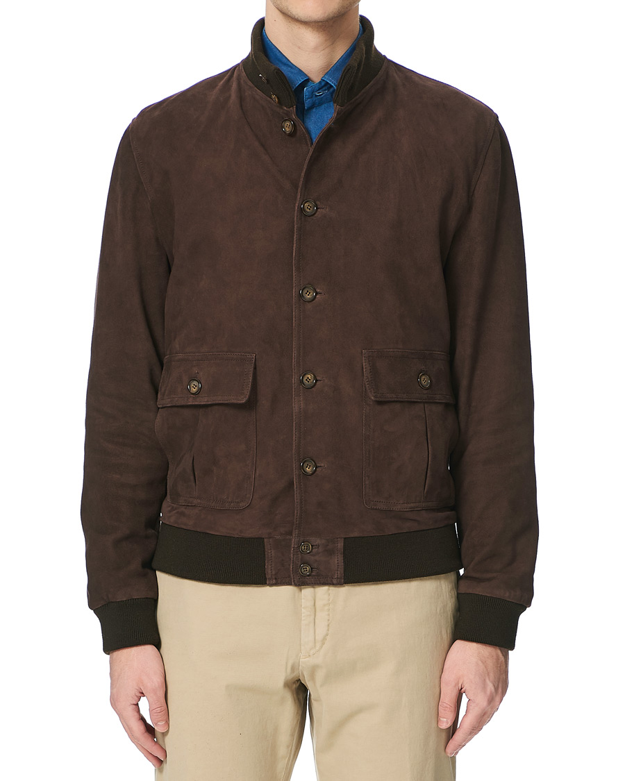 Homme | Manteaux Et Vestes | Valstar | Valstarino Suede Jacket Dark Brown