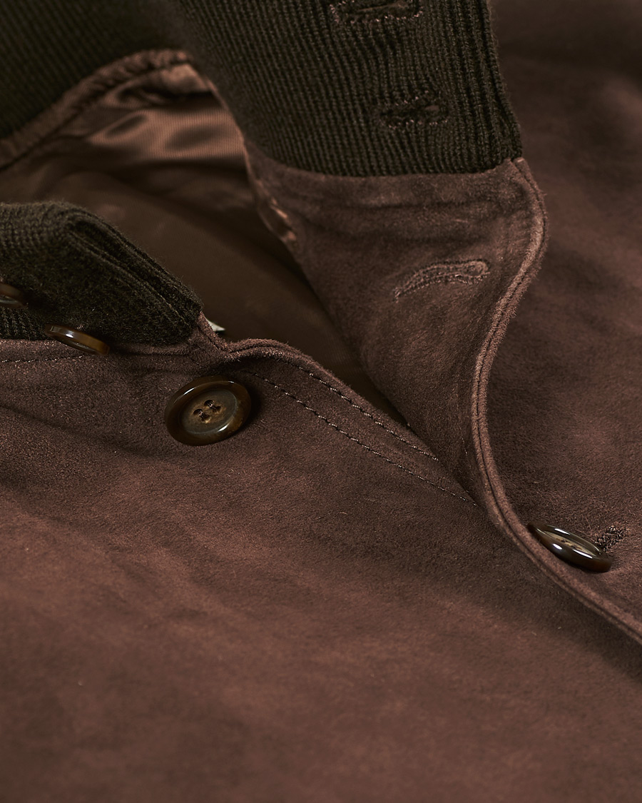 Homme | Manteaux Et Vestes | Valstar | Valstarino Suede Jacket Dark Brown