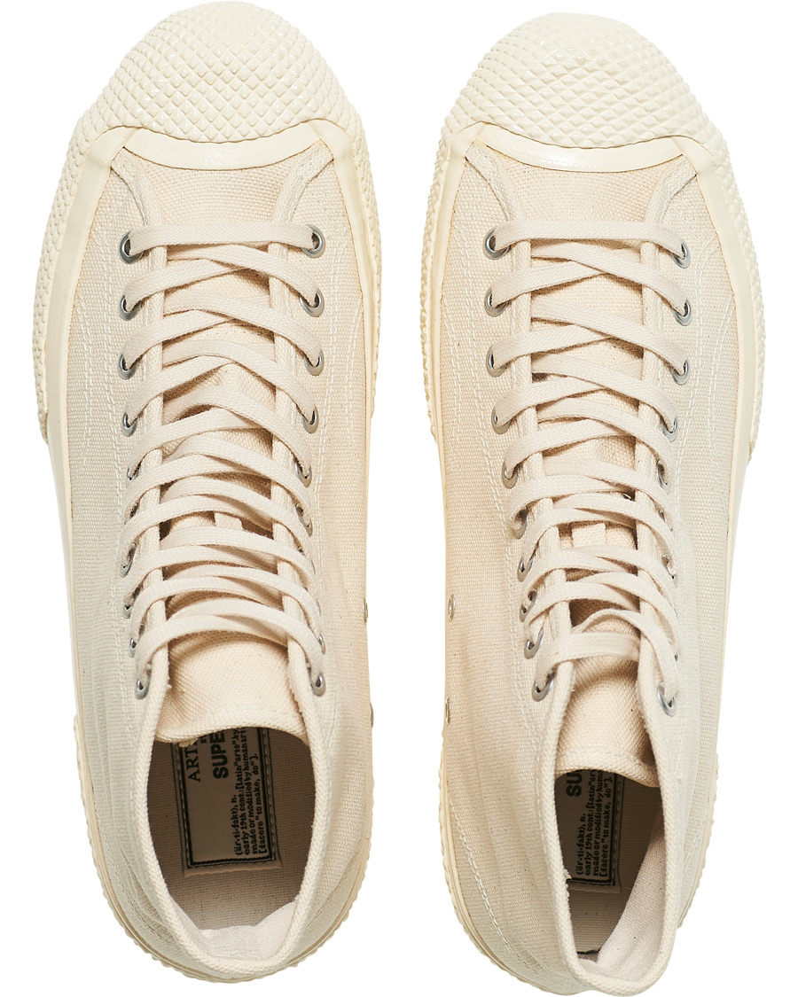 Heren | Superga Artifact MS Japanese Canvas High Sneaker White Mastice | Superga | Artifact MS Japanese Canvas High Sneaker White Mastice