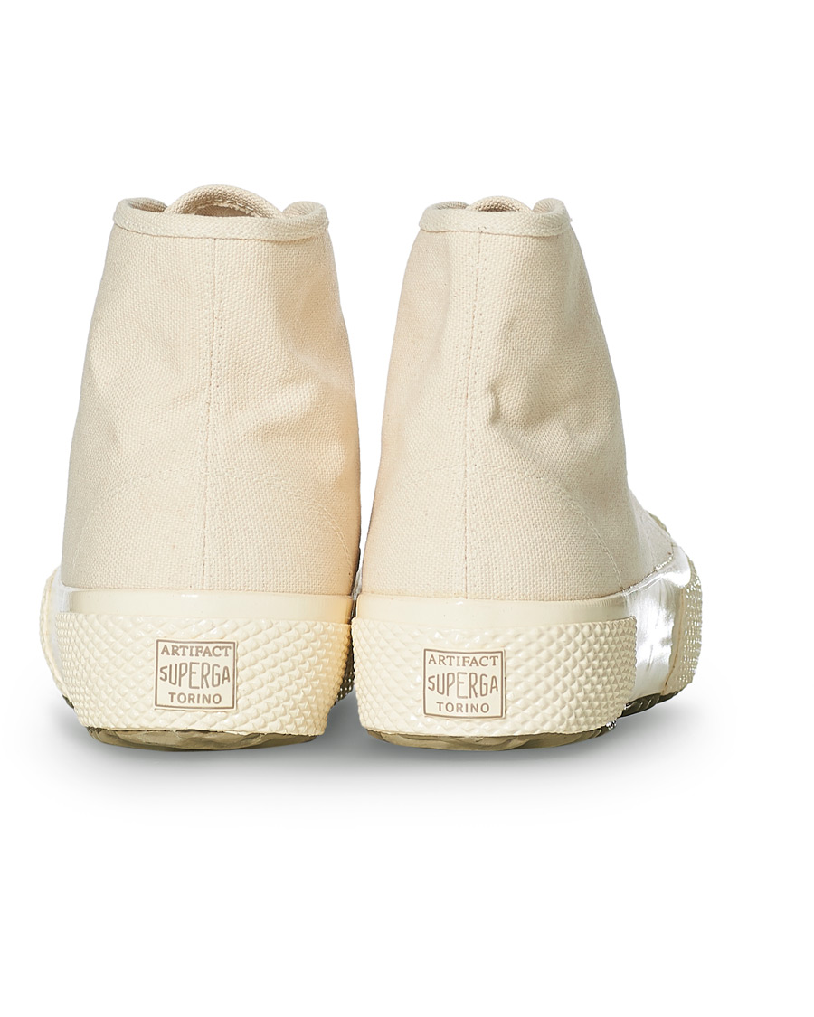 Heren | Superga Artifact MS Japanese Canvas High Sneaker White Mastice | Superga | Artifact MS Japanese Canvas High Sneaker White Mastice