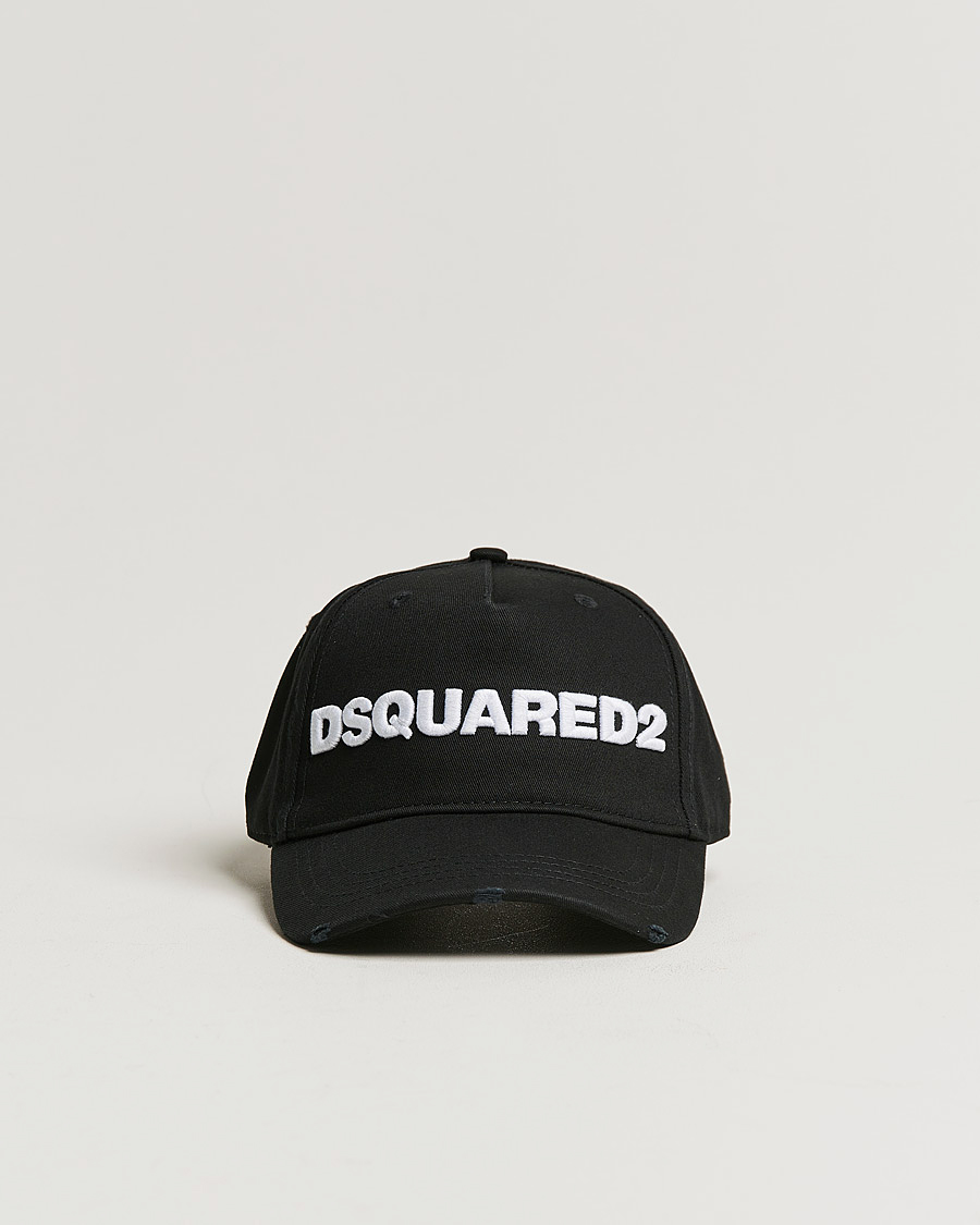 Homme | Dsquared2 Lettering Logo Baseball Cap Black/White | Dsquared2 | Lettering Logo Baseball Cap Black/White