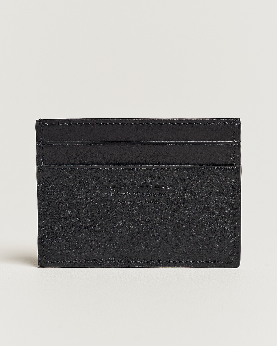 Homme | Dsquared2 Icon Leather Card Holder Black | Dsquared2 | Icon Leather Card Holder Black