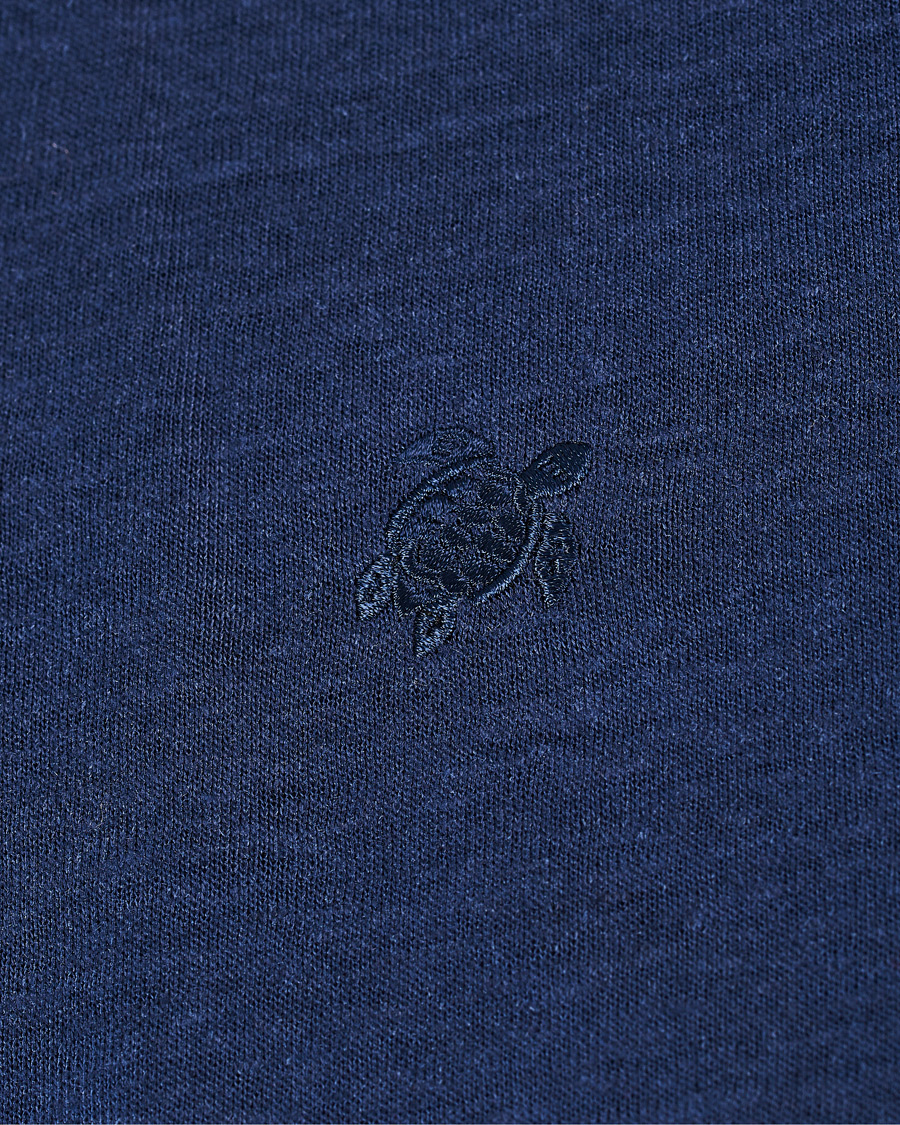 Homme | Polos | Vilebrequin | Pyramid Linen Jersey Polo Navy
