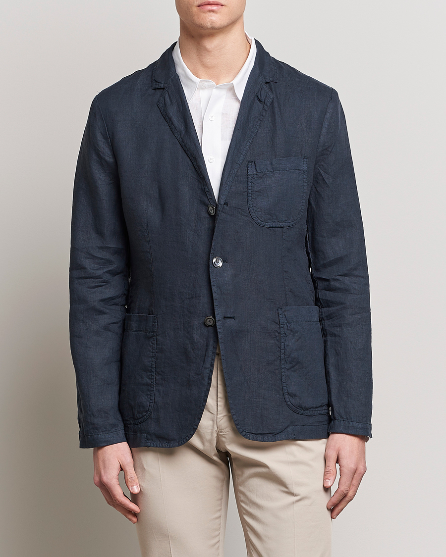 Homme | Blazers | Aspesi | Samuraki Linen Blazer Navy