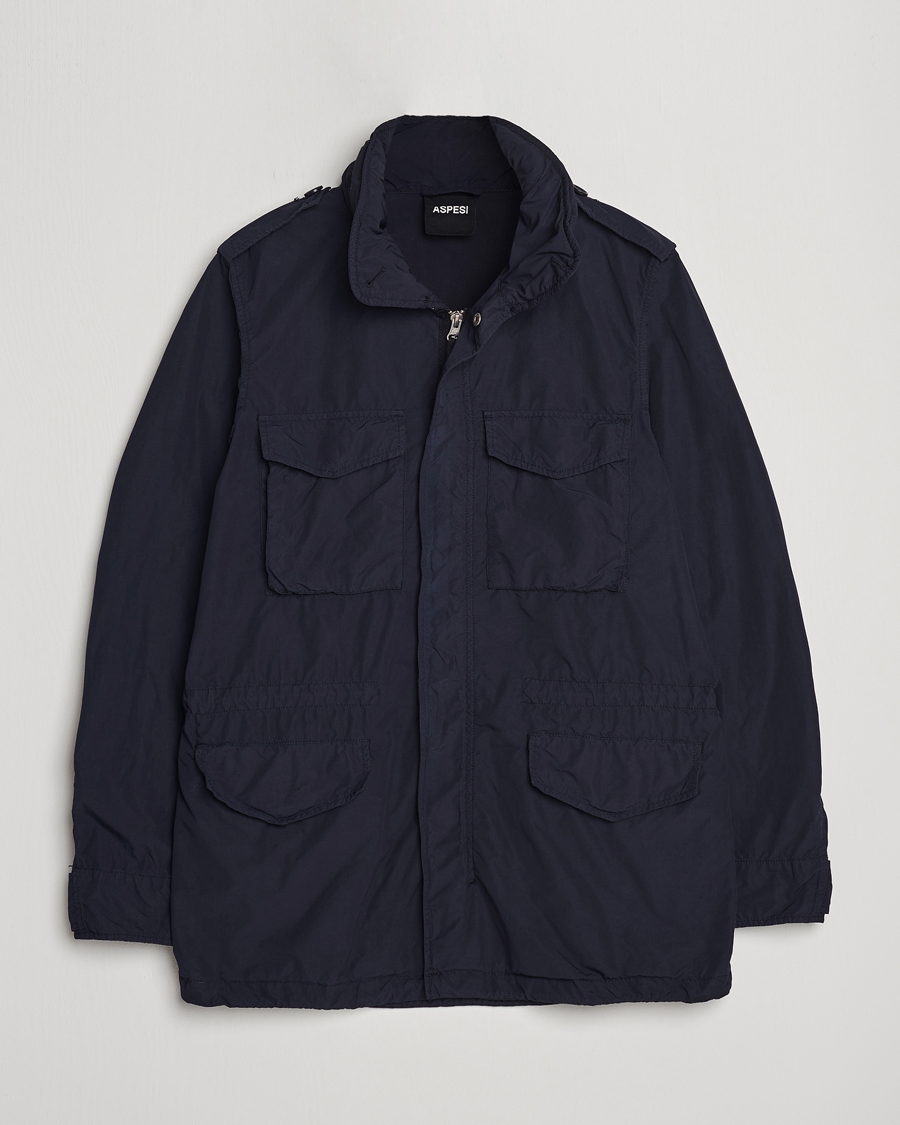 Homme | Manteaux Et Vestes | Aspesi | Giubotto Garment Dyed Field Jacket Navy