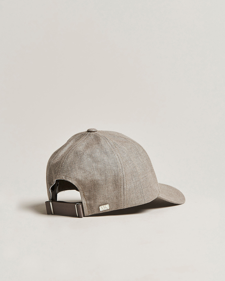 Homme | Bobs Et Casquettes | Varsity Headwear | Linen Baseball Cap Argent Khaki