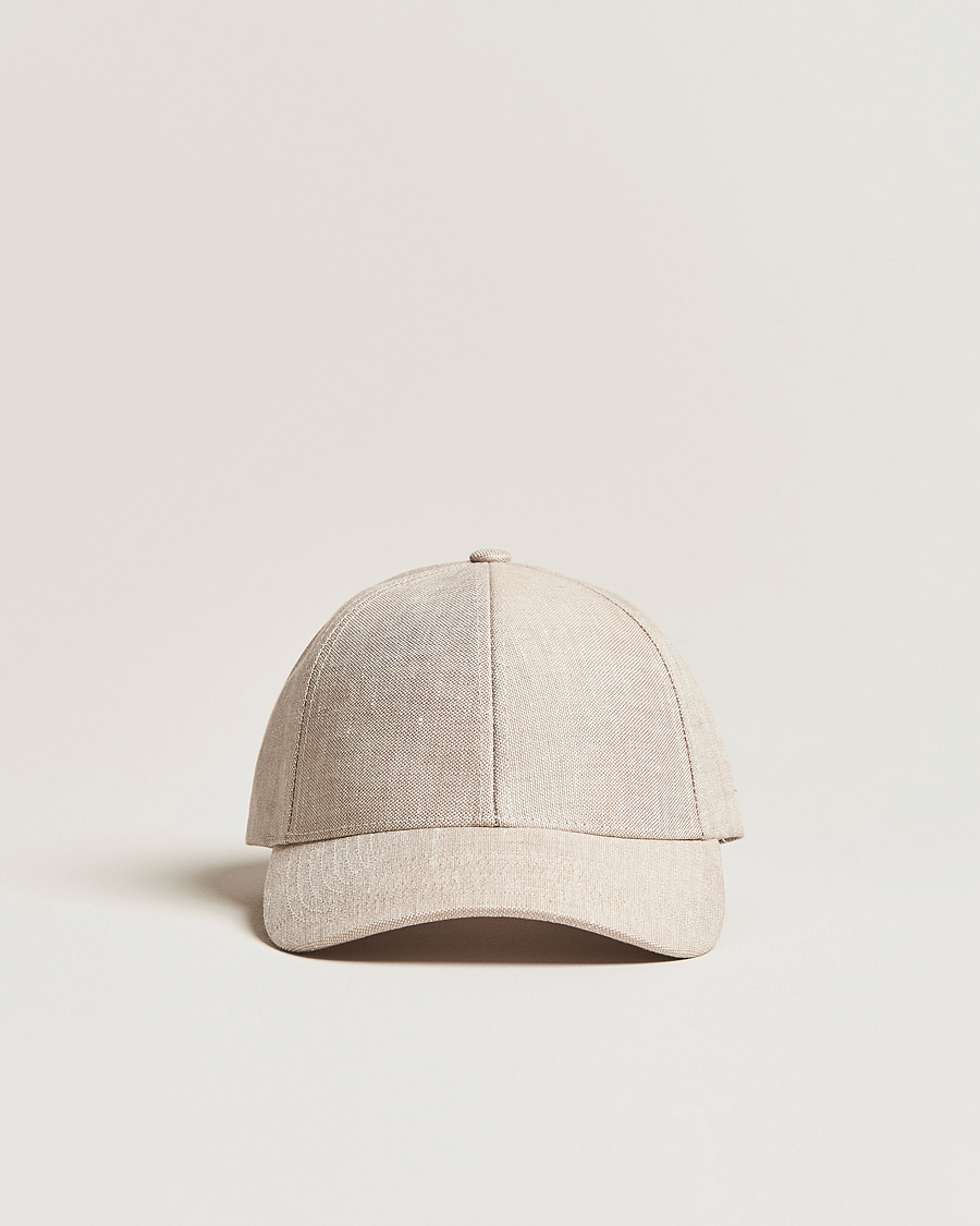 Homme | Bobs Et Casquettes | Varsity Headwear | Linen Baseball Cap Hampton Beige