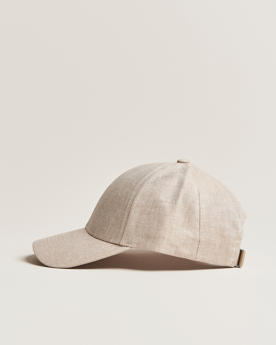Homme | Bobs Et Casquettes | Varsity Headwear | Linen Baseball Cap Hampton Beige