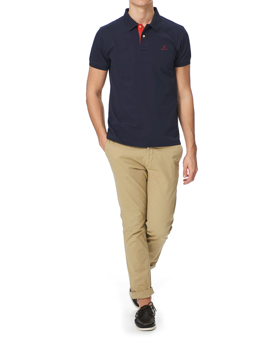 Homme | Polos | GANT | Contrast Collar Polo Evening Blue