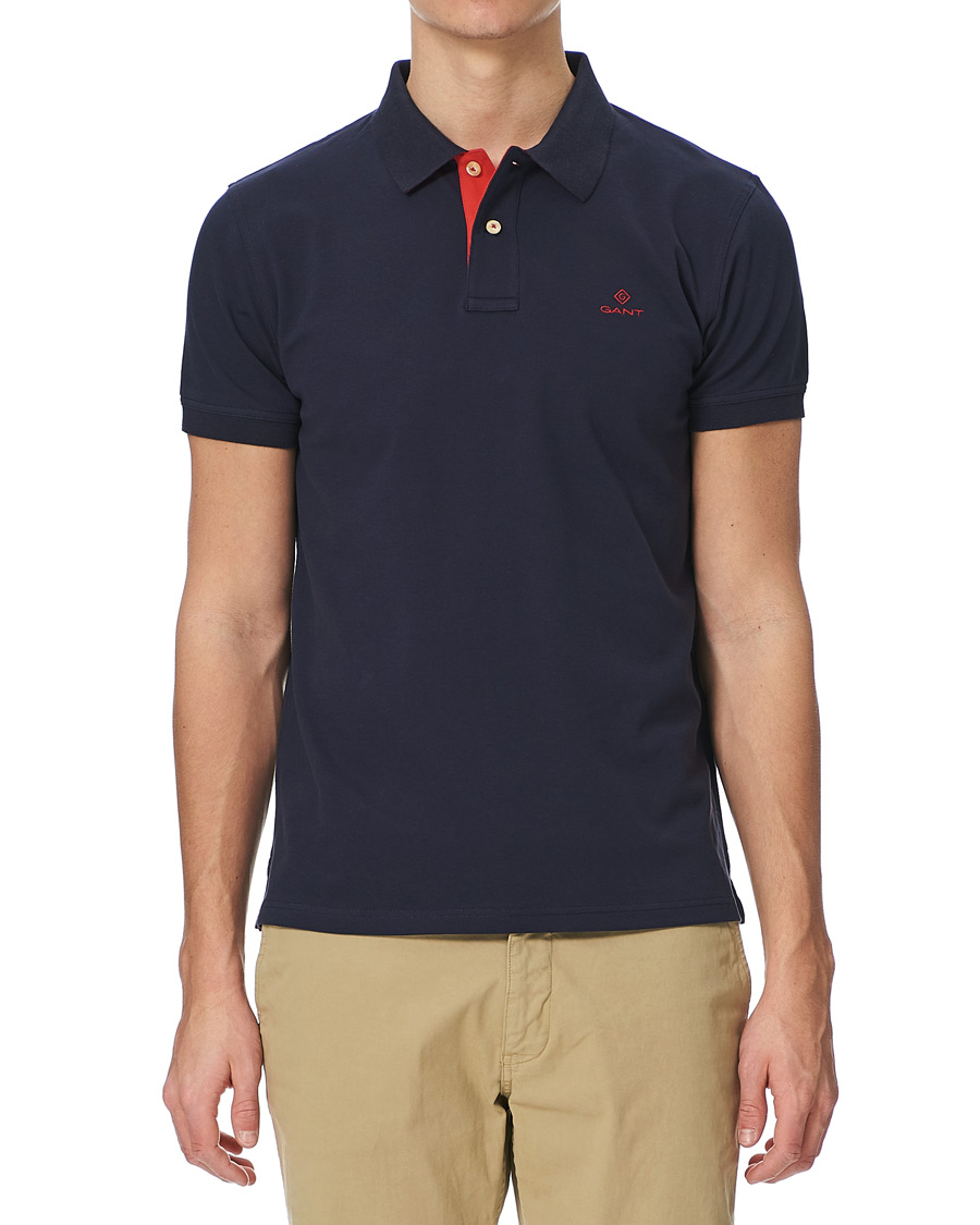 Homme | Polos | GANT | Contrast Collar Polo Evening Blue